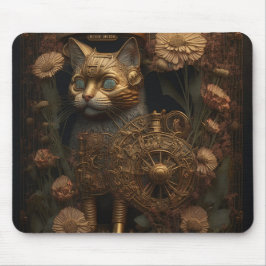 Gotisk Steampunk Guld Katt Musmatta