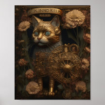 Gotisk Steampunk Guld Katt