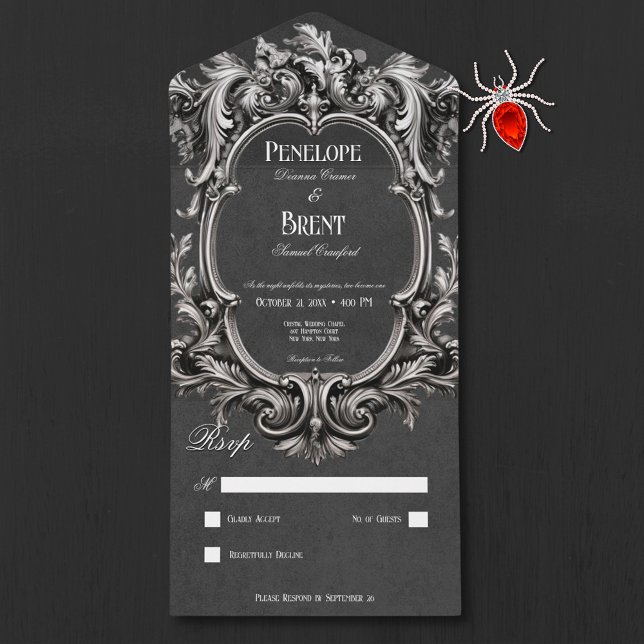 Gotisk Svart Dyster Viktoriansk Ram Ingen Middag (Gothic Black Moody Victorian Frame No Dinner)