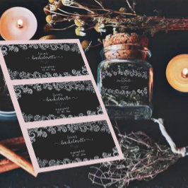 Gotisk svart och silver blomsterfest för bruden klistermärke