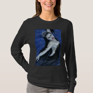 Gotisk svart svanskönhetskjorta t shirt