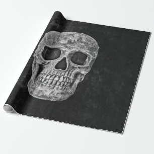 Gotisk svartvit Grungeskalle Presentpapper
