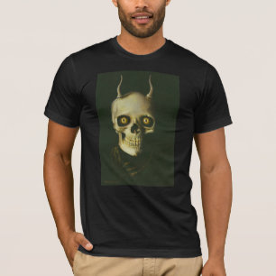 Gotisk T-shirt för män med dödskalle av djävulen