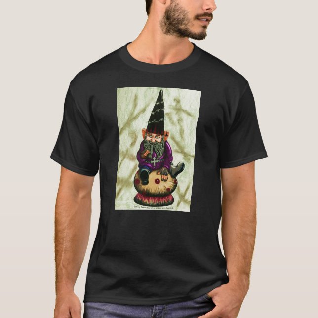 Gotisk trädgårds- Gnome & champinjon Tee Shirt (Framsida)