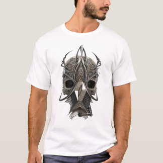 Gotisk Tribal Dödskalletryckt T-Shirt