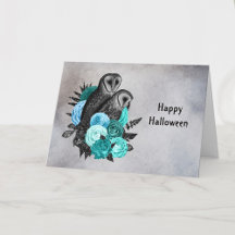 Gotisk turkos blomsterugglor Halloween