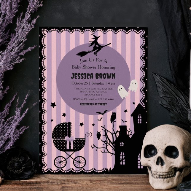Gotisk vagntrollkarl Halloween-barnkalas Inbjudningar (Skapare uppladdad)