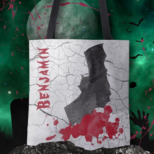 Gotisk Vampyr Fladdermus Halloween Tygkasse (Gothic Vampire Bat Halloween Tote Bag ©Susanne Sachers - Sunny Mind 👻)