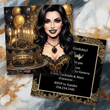 Gotisk Vampyr Födelsedagsfest | Svart och Guld
