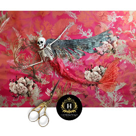 Gotisk vampyr skelett sjöjungfru skalle decoupage 