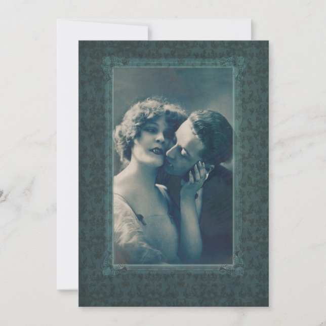 Gotisk vampyrromantik Dracula och älskareVictorian Inbjudningar (Framsida)