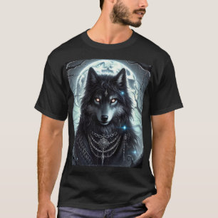 gotisk Varg Full Moon Mörk Fantasy T Shirt