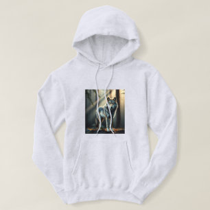 Gotisk varg månskens oljemålning hoodie
