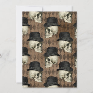 Gotisk Victorinsk Skallar Vintage Hatt Mörka Rombo Tack Kort