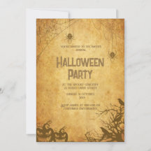 gotisk vintage-pooky halloween-inbjudan