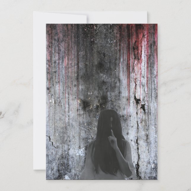 gotisk vintage-pooky halloween inbjudningar (Framsida)