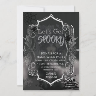Gotisk vuxen Halloweenfest vintage Inbjudningar