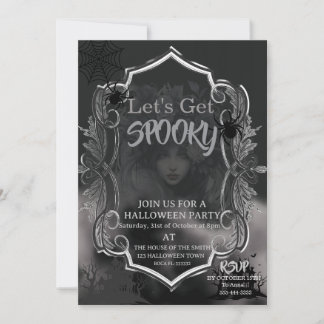 Gotisk vuxen Halloweenfest vintage Inbjudningar