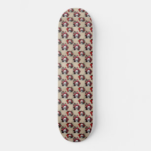 Gotiska blomskalleblommor mini skateboard bräda 18,5 cm