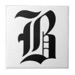 Gotiska brev-plattor kakelplatta<br><div class="desc">Gothic brev. Svartvit. Anpassningsbar brev skyltar</div>