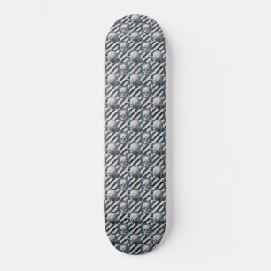 Gotiska Dödskallar Blå Blommor Mini Skateboard Bräda 18,5 Cm