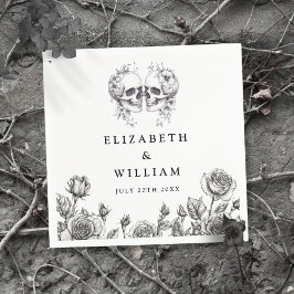 Gotiska dödskallar Blommig elegant gotiskt bröllop Pappersservett