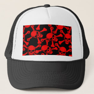 GOTISKA DÖDSKALLAR KORSBENSMÖNSTER KEPS