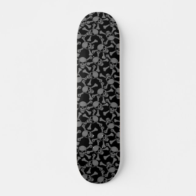 GOTISKA DÖDSKALLAR KORSBENSMÖNSTER SKATEBOARD BRÄDA 20,5 CM (Framsida)