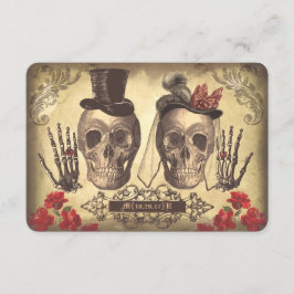 Gotiska Döskallar Day of the dead Bröllop OSA-kort OSA Kort