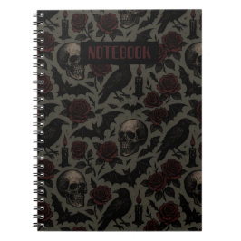 Gotiska Döskallar, Kråkor och Ro Mönster Anteckningsbok