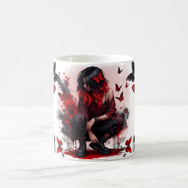 Gotiska fjärilar & Lady fantasin Kaffemugg (Center)