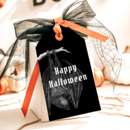 Gotiska fladdermöss Glad Halloween-fest Presentetikett