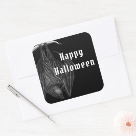Gotiska fladdermöss God Halloween Fyrkantigt Klistermärke