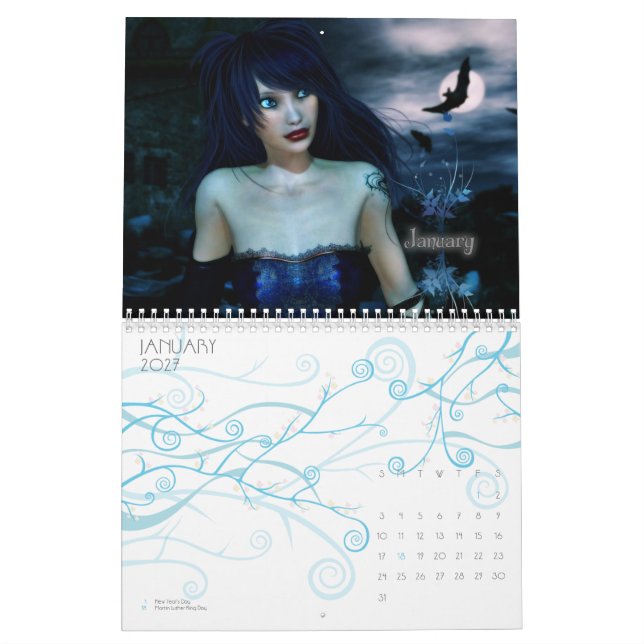 Gotiska flickor 2010 kalender (Jan 2027)