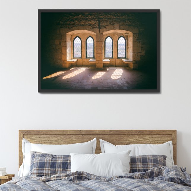 Gotiska fönster i Leiria slott Palatial Residence Poster (Skapare uppladdad)