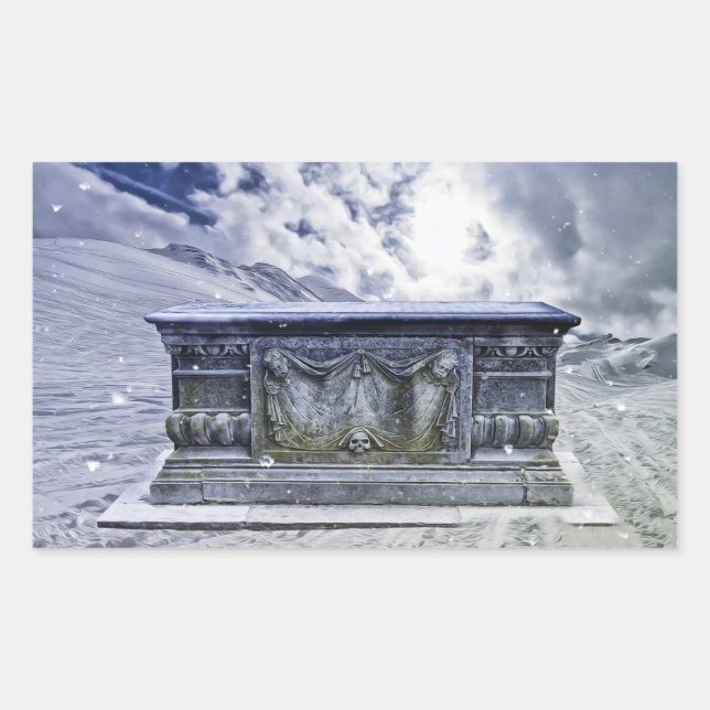 Gotiska grav-klistermärken rektangulärt klistermärke (Framsida)