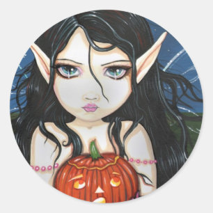 Gotiska Halloween-älvdekaler av Molly Harrison Runt Klistermärke