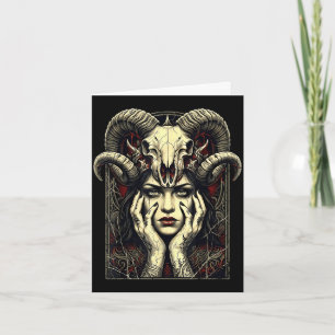 Gotiska horn ockult häxa fantasy demon flicka kort