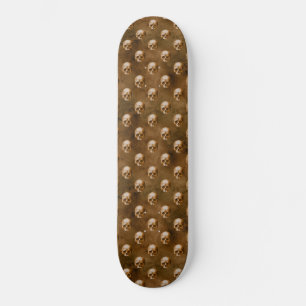 Gotiska kopparskallar Kopparbakgrund  Mini Skateboard Bräda 18,5 Cm