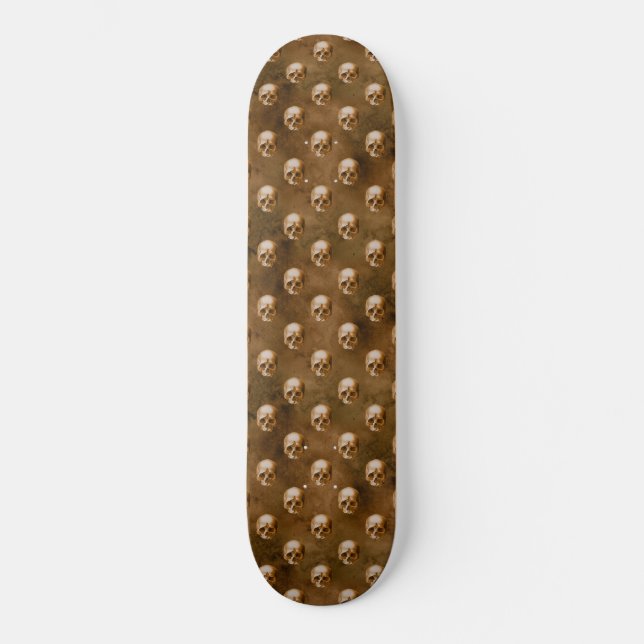 Gotiska kopparskallar Kopparbakgrund  Mini Skateboard Bräda 18,5 Cm (Framsida)
