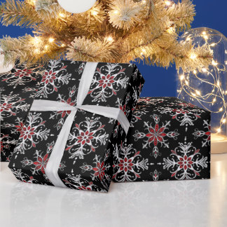 Gotiska kusliga julsnöflingor presentpapper