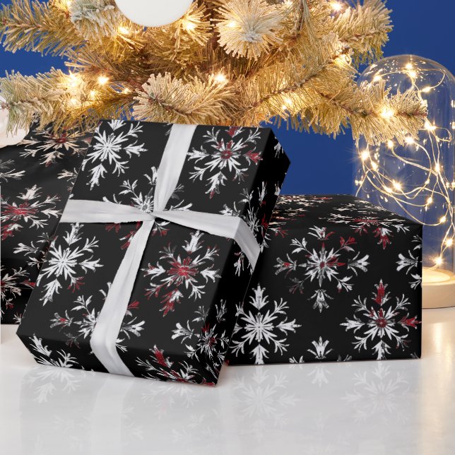 Gotiska kusliga julsnöflingor presentpapper (Helgdagar)