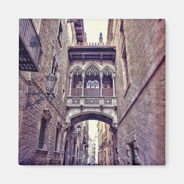 Gotiska kvarteret i Barcelona, Spanien Magnet (Framsidan)