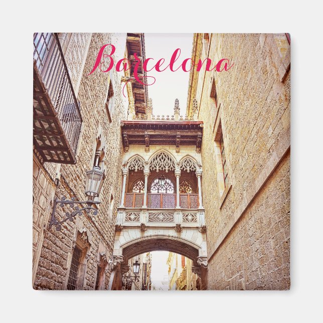 Gotiska kvarteret i Barcelona, Spanien Magnet (Framsidan)