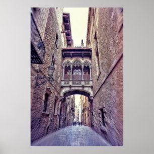 Gotiska kvarteret i Barcelona, Spanien Poster