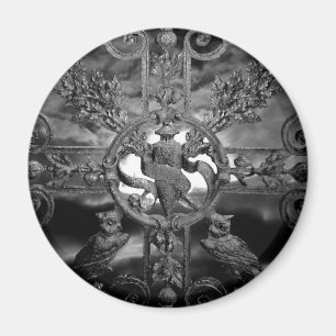 Gotiska kyrkogårdgrindugglor magnet