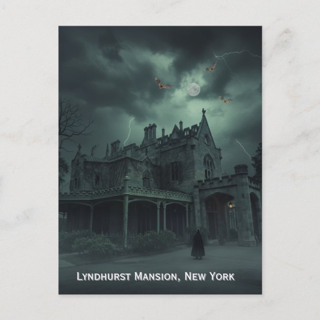 Gotiska Lyndhurst Mansion, New York Helg Vykort (Framsida)