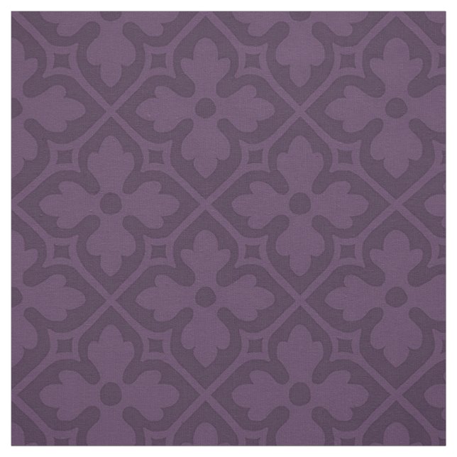 Gotiska revival quatrefoils, aubergine tyg (Provkarta)