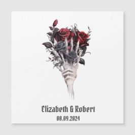 Gotiska röda rosor skelett bröllop 
