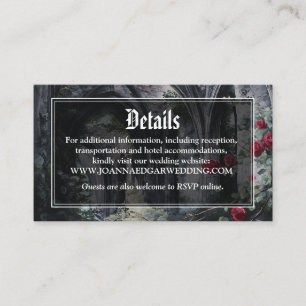 Gotiska ruiner rosor blommande bröllopsdetaljer tilläggskort